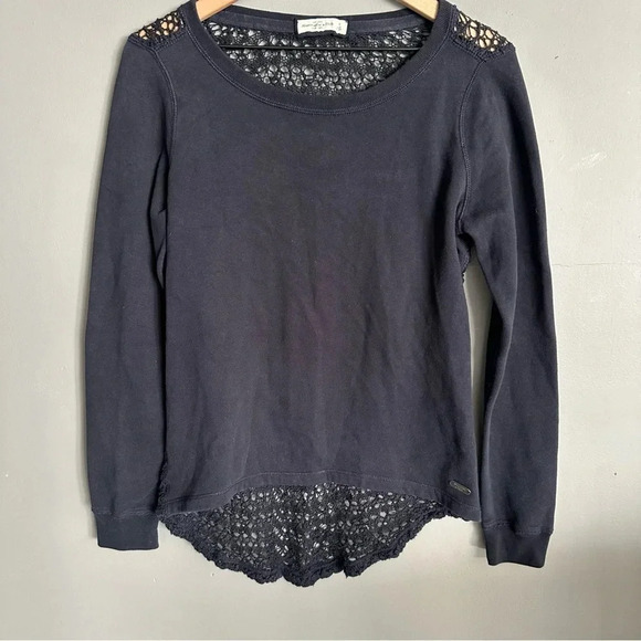 Abercrombie‎ and Fitch Black Sweater with Crochet back. Small - Picture 1 of 6